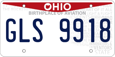 OH license plate GLS9918