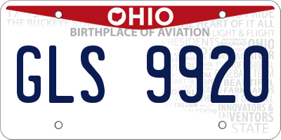 OH license plate GLS9920