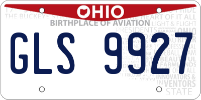 OH license plate GLS9927