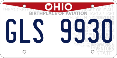 OH license plate GLS9930