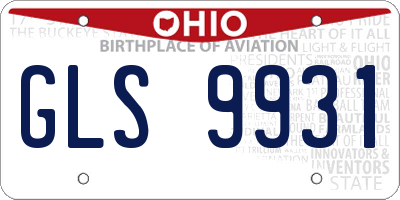 OH license plate GLS9931