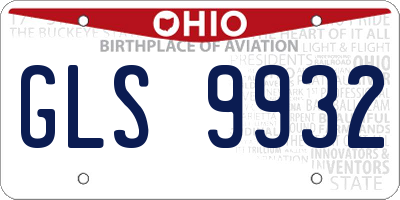 OH license plate GLS9932