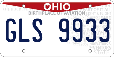 OH license plate GLS9933