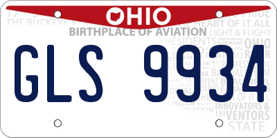 OH license plate GLS9934