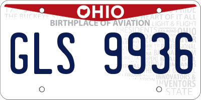 OH license plate GLS9936