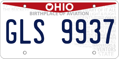OH license plate GLS9937