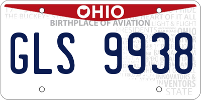 OH license plate GLS9938