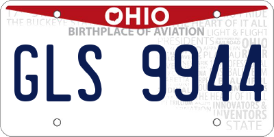 OH license plate GLS9944