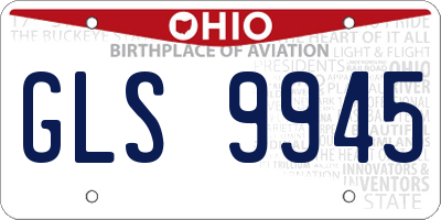 OH license plate GLS9945