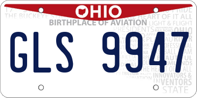 OH license plate GLS9947