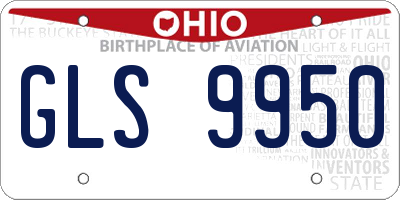 OH license plate GLS9950