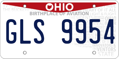 OH license plate GLS9954