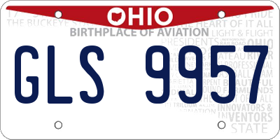 OH license plate GLS9957