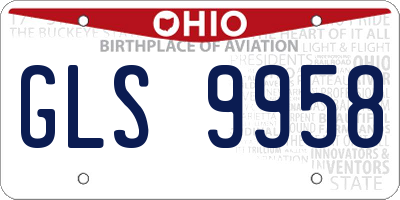 OH license plate GLS9958