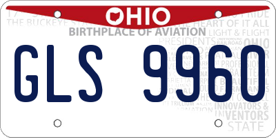 OH license plate GLS9960