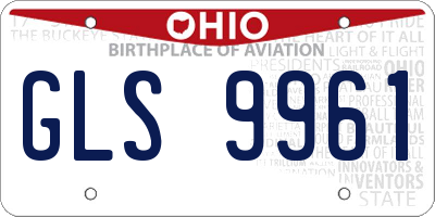 OH license plate GLS9961