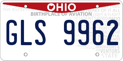 OH license plate GLS9962