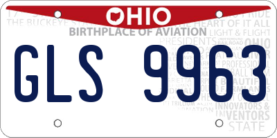 OH license plate GLS9963