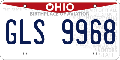 OH license plate GLS9968