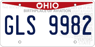 OH license plate GLS9982