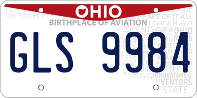 OH license plate GLS9984