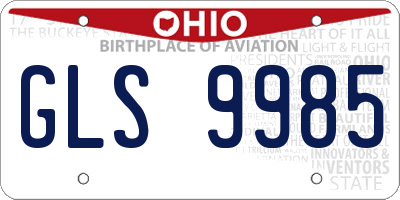 OH license plate GLS9985
