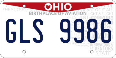 OH license plate GLS9986