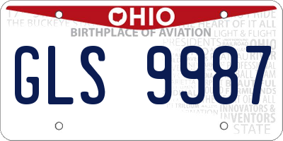 OH license plate GLS9987