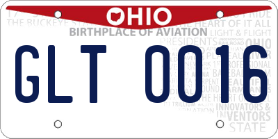 OH license plate GLT0016