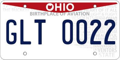 OH license plate GLT0022