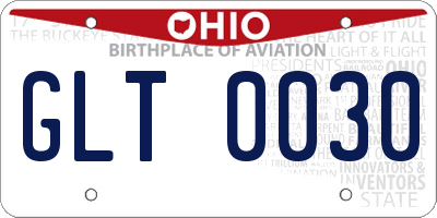 OH license plate GLT0030