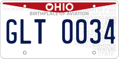 OH license plate GLT0034