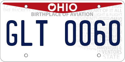 OH license plate GLT0060