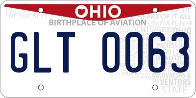OH license plate GLT0063