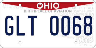 OH license plate GLT0068