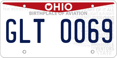 OH license plate GLT0069