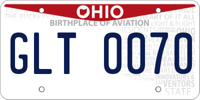OH license plate GLT0070