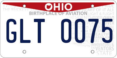 OH license plate GLT0075