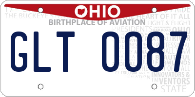 OH license plate GLT0087