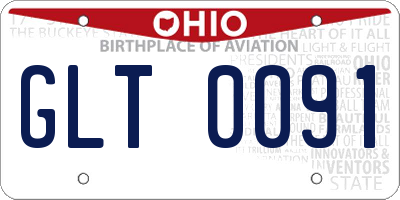 OH license plate GLT0091