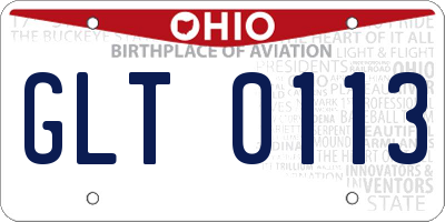 OH license plate GLT0113