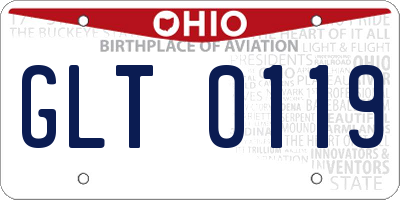 OH license plate GLT0119