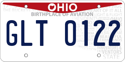 OH license plate GLT0122