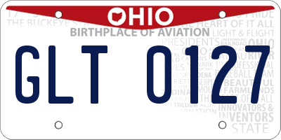 OH license plate GLT0127