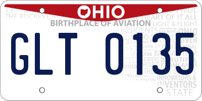 OH license plate GLT0135