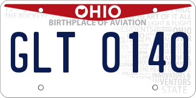 OH license plate GLT0140