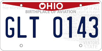 OH license plate GLT0143