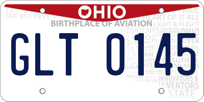 OH license plate GLT0145