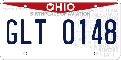 OH license plate GLT0148