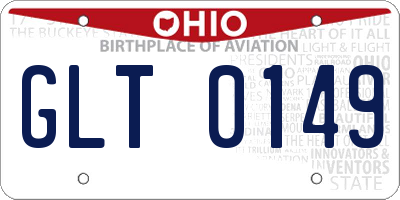 OH license plate GLT0149